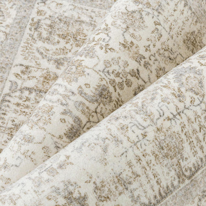 Vintage Teppich Taupe 240x300cm Waschbar Wohnzimmer Teppich