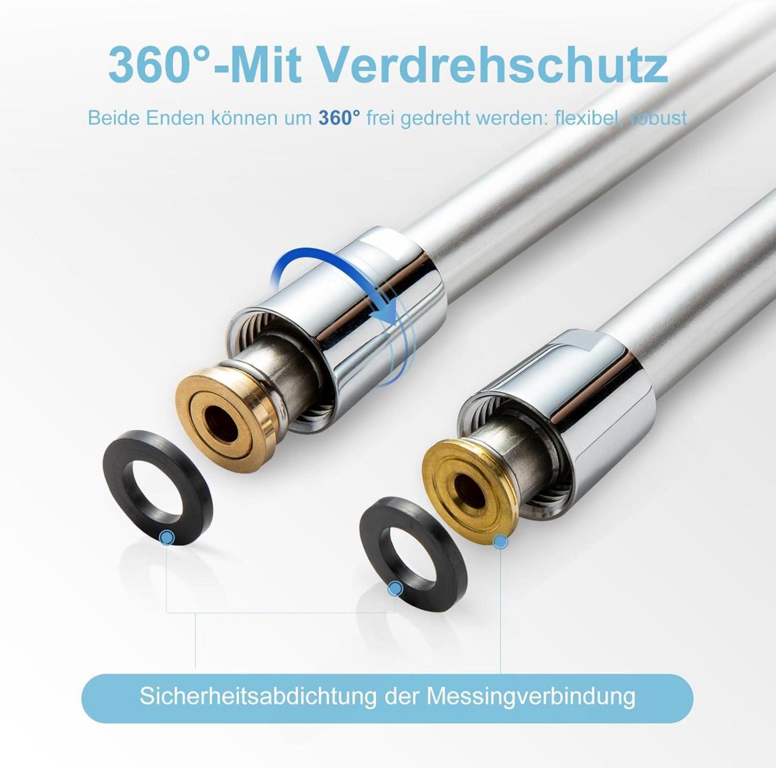 Hochwertiger PVC Duschschlauch 1,6m Silber