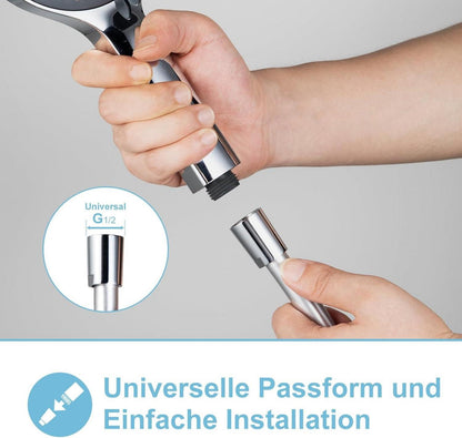Hochwertiger PVC Duschschlauch 1,6m für Badarmaturen - Silber