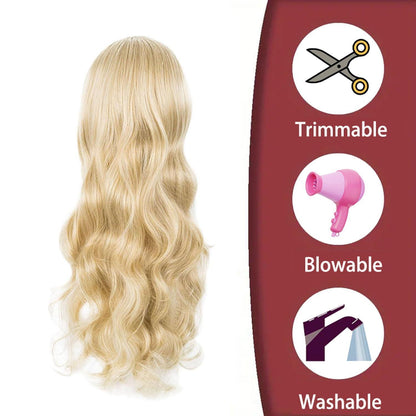 Blonde Lockige Perücke 27.55 Zoll – Cosplay & Party Perücke