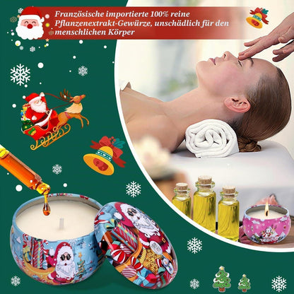 Weihnachtsduftkerzen-Set 12er Pack | Sojawachs Aromatherapie Geschenk