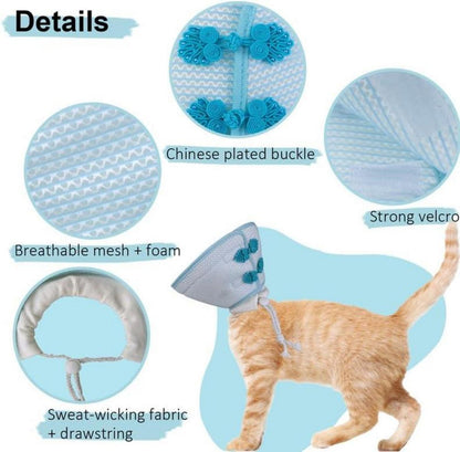 PetSmiler Halskrause Katze Weich Blau Leichtgewicht L