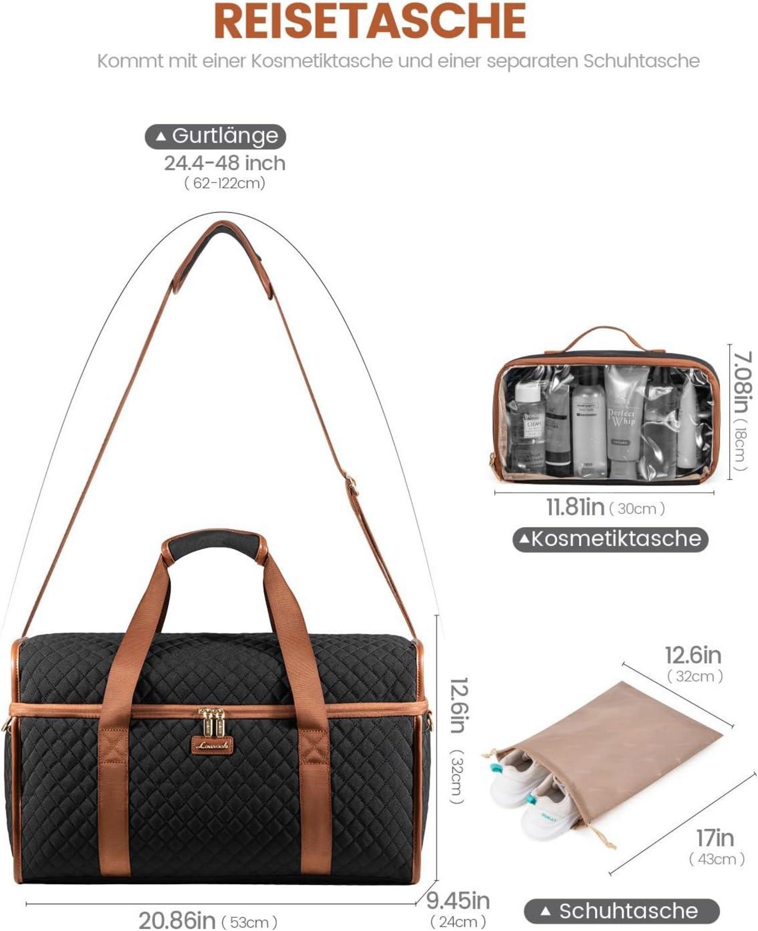 LOVEVOOK Reisetasche Damen Groß Wasserdicht Handgepäck Sport Gym