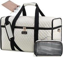 Reisetasche Weekender Damen Große Öffnung Handgepäck Beige