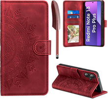 Handyhülle Xiaomi Redmi Note 13 Pro Plus 5G Wallet Case PU Leder Rot