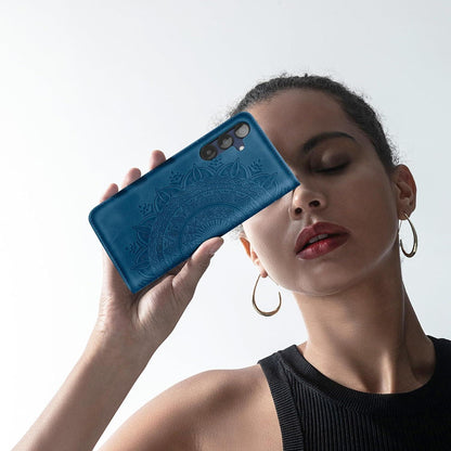 Lederhülle Samsung Galaxy A25 Flip Case Wallet Magnet Standfunktion Blau