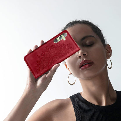 Samsung Galaxy A54 5G Lederhülle Flip Wallet Case - Rot