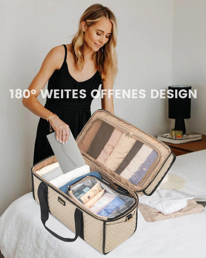Weekender Reisetasche Damen Groß Wasserdicht Handgepäck Beige Travel Bag