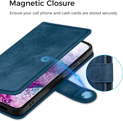 Samsung Galaxy S20 Lederhülle Flip Wallet Case Schutzhülle Dunkelblau
