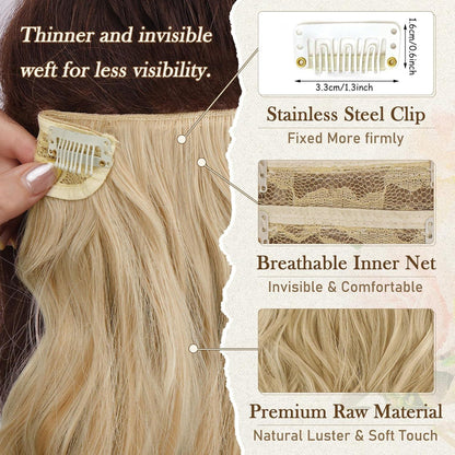 Clip in Extensions Wellige Haarverlängerungen Highlights 6 Stück 30cm