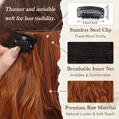 Clip in Haarverlängerungen 30cm Kurzes Welliges Haarteil Extensions