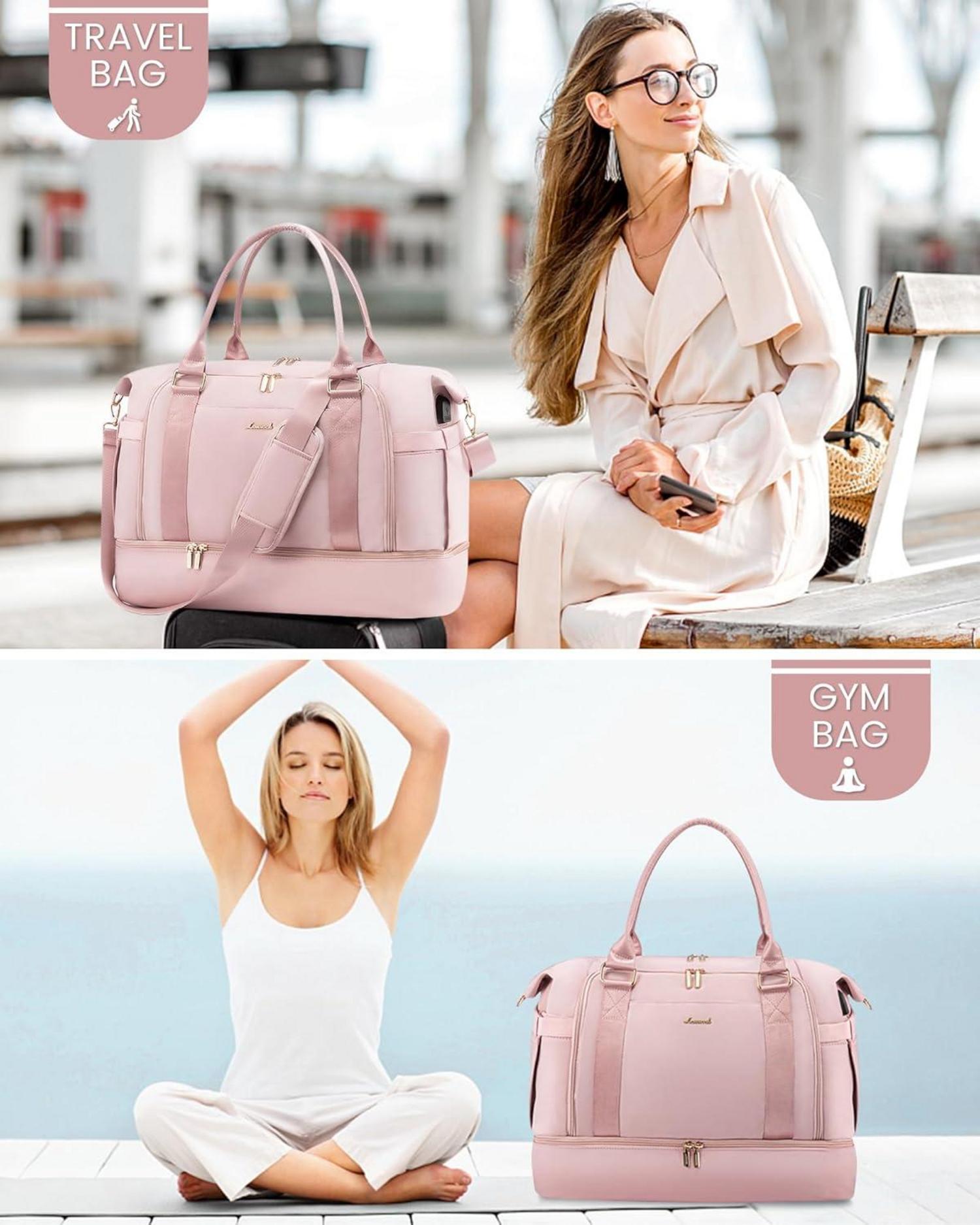 Große Wasserdichte Kliniktasche für Geburt & Yoga, 40L, Rosa