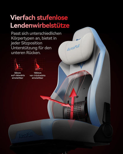 AutoFull M6 Gaming-Stuhl belüftet beheizt ergonomisch 360° Armlehne Fußstütze