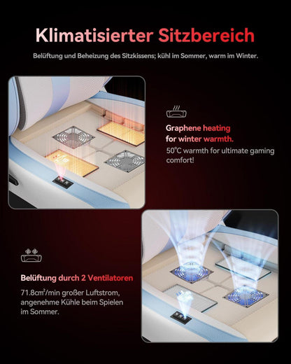 Gaming-Stuhl mit belüftetem und beheiztem