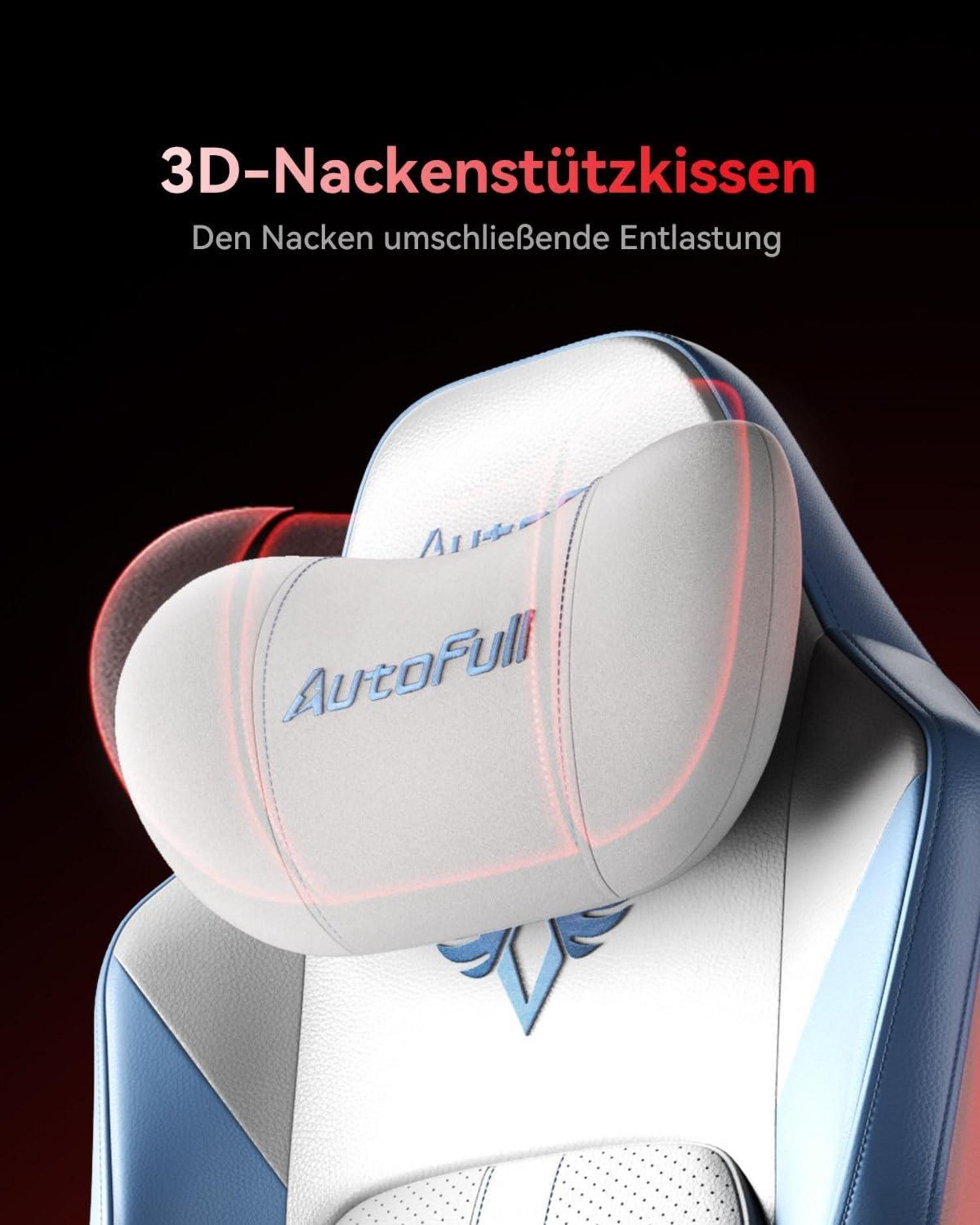 AutoFull M6 Gaming-Stuhl belüftet beheizt ergonomisch 360° Armlehne Fußstütze
