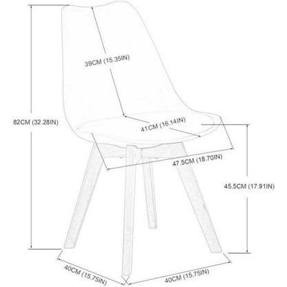Essgruppe Weißer Tisch mit 4 farbigen Stühlen