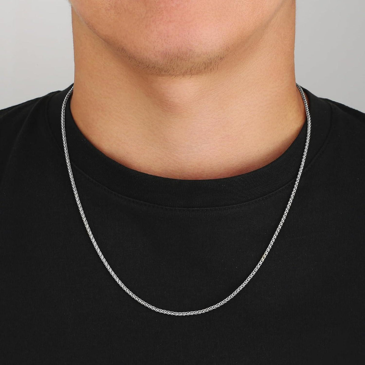 Goldkette Herren Silberkette 2,5/3/4mm Zopfkette Weizenkette