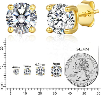 LAVUMO Moissanit Ohrringe 925 Silber 14K Gold Plattiert VVS1 D 0.6 Karat