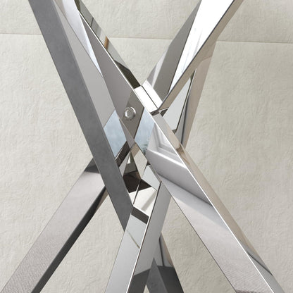 Beistelltisch Glas Couchtisch Modern Metallbeine Silber 40x40x50cm