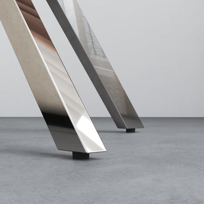 GOLDFAN Beistelltisch Glas Couchtisch Modern Metallbeine Silber