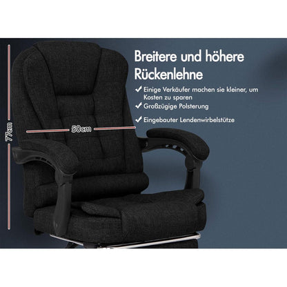 Ergonomischer Bürostuhl mit Massage und Fußstütze, 180
