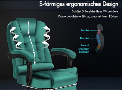 Ergonomischer Bürostuhl mit Lordosenstütze und Rennsitz