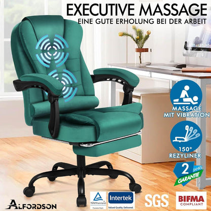 ALFORDSON Gaming-Bürostuhl, Ergonomisch, Höhenverstellbar, Grün
