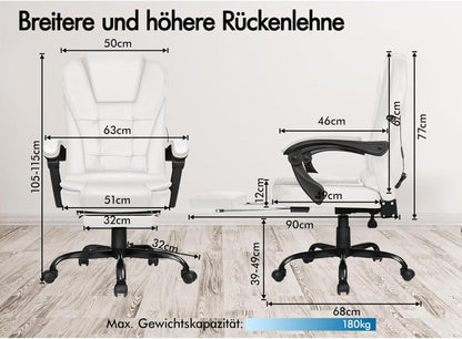 Ergonomischer Massagesessel mit Fußstütze und
