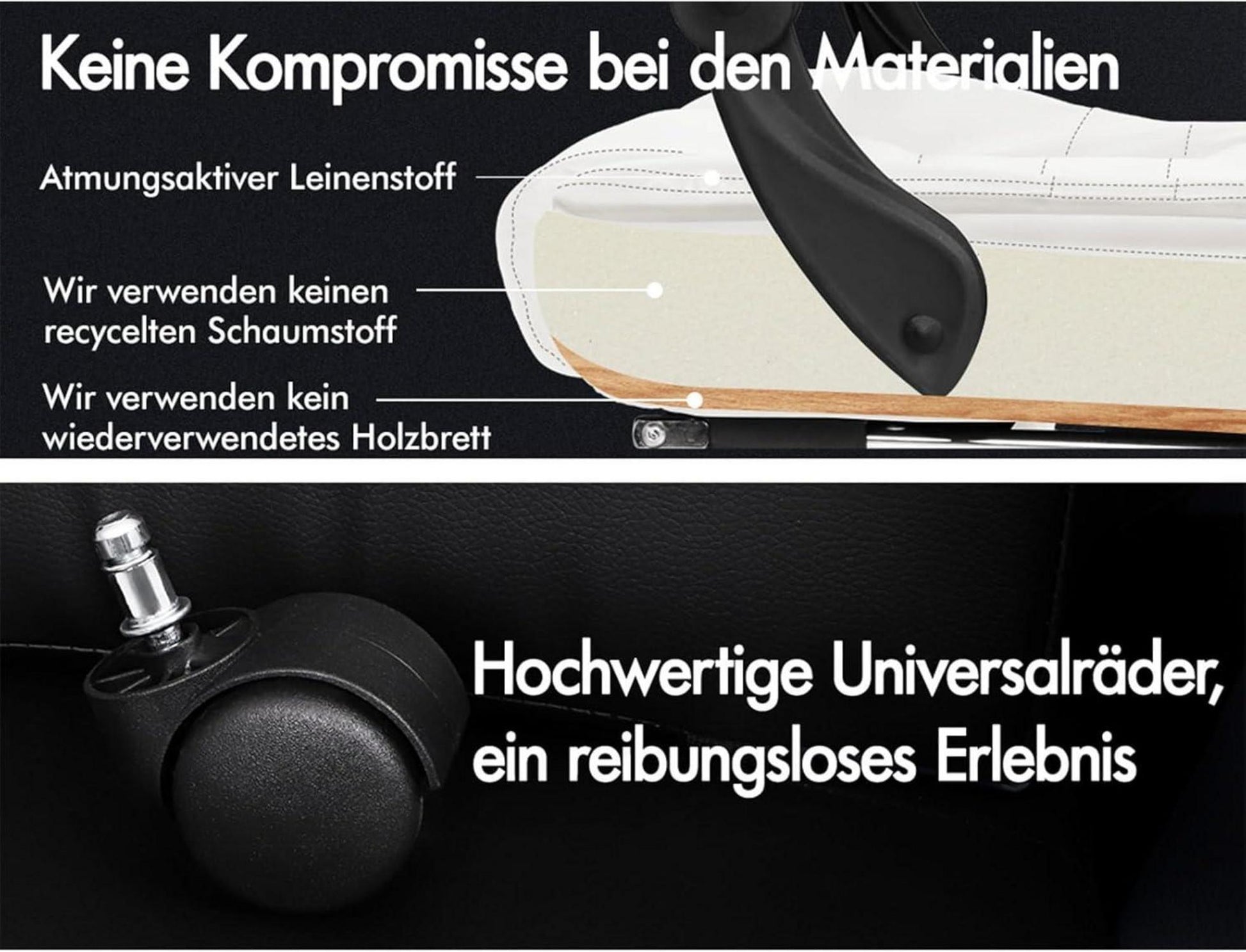 Ergonomischer Massage Bürostuhl mit Fußstütze und