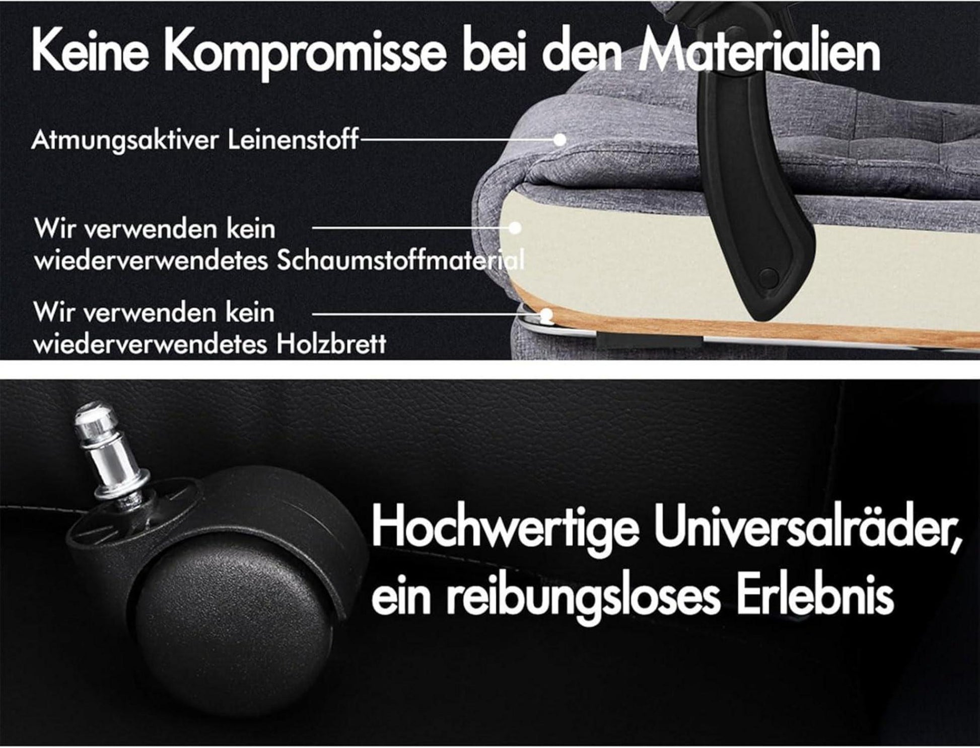 ALFORDSON Massagebürostuhl mit Fußstütze, 150° Neigung, Samt-Chefsessel, Grau