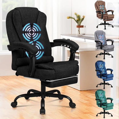 Ergonomischer Massagebürostuhl mit Fußstütze und