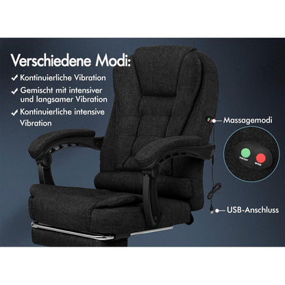 Ergonomischer Massagebürostuhl mit Fußstütze und