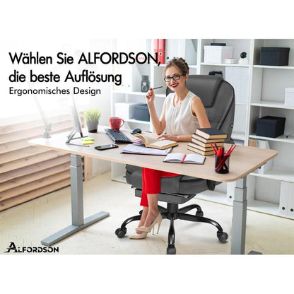 Massage Bürostuhl ergonomisch mit Fußstütze und