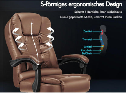 Ergonomischer Bürostuhl mit Lordosenstütze und Massagefunktion