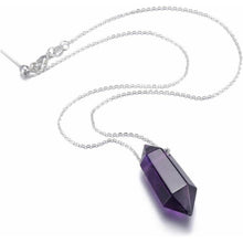 Amethyst Halskette Hexagon Anhänger Schmucksteine Energie