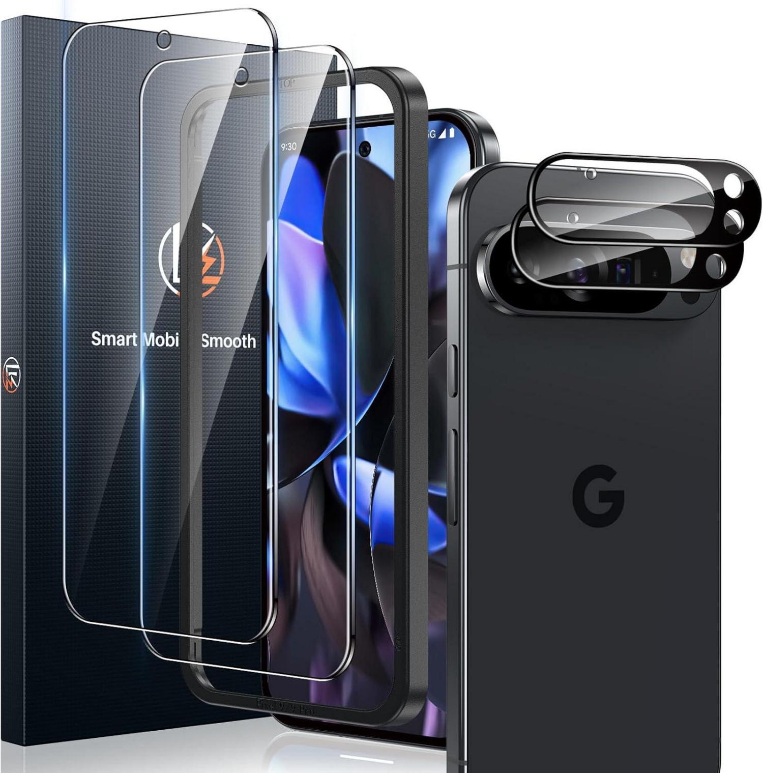 Panzer Schutz Glas für Google Pixel 9 Pro mit 2 Schutzfolien