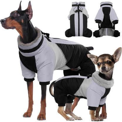 Wasserdichter Hundemantel mit Geschirr – Warm & Reflektierend
