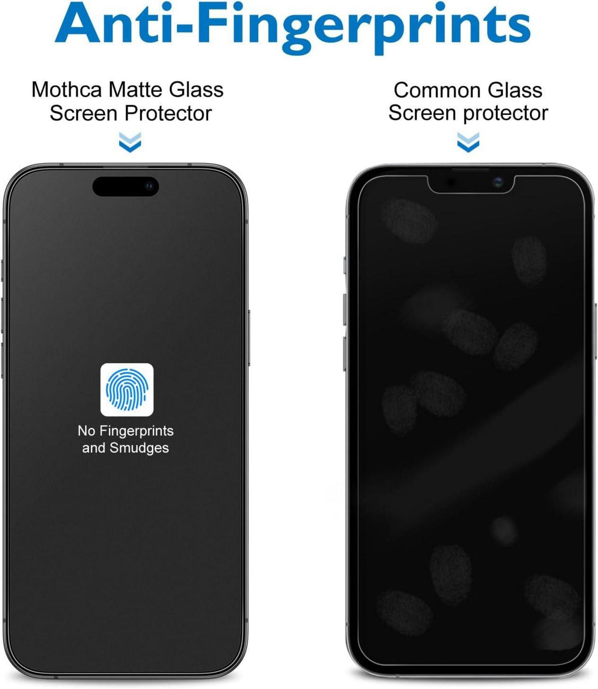Mothca Matt Schutzfolie für iPhone 16 6,1 Zoll, 2X Displayschutz 9H