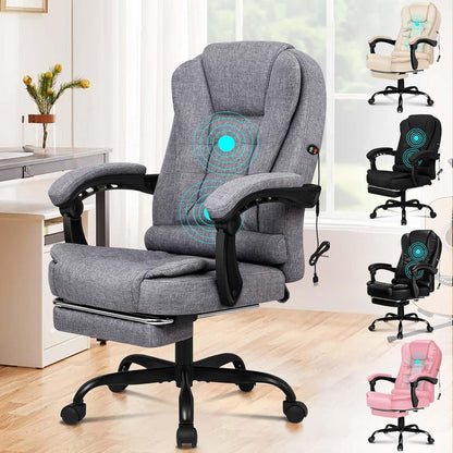 Ergonomischer Bürostuhl mit Massagefunktion und Fußstütze