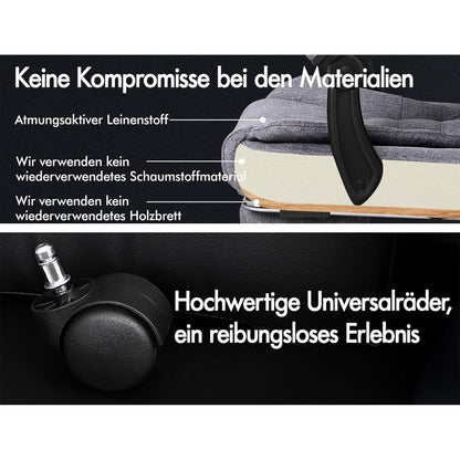Ergonomischer Bürostuhl mit Massagefunktion und Fußstütze