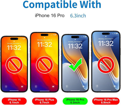 Mothca Matt Sichtschutz iPhone 16 Pro 6,3 Zoll 9H Privacy