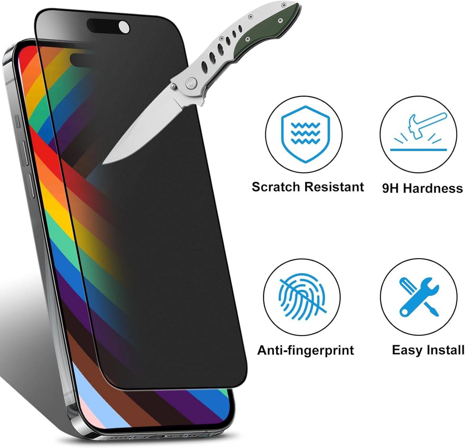 Mothca Matt Sichtschutz iPhone 16 Pro 6,3 Zoll 9H Anti-Fingerabdruck
