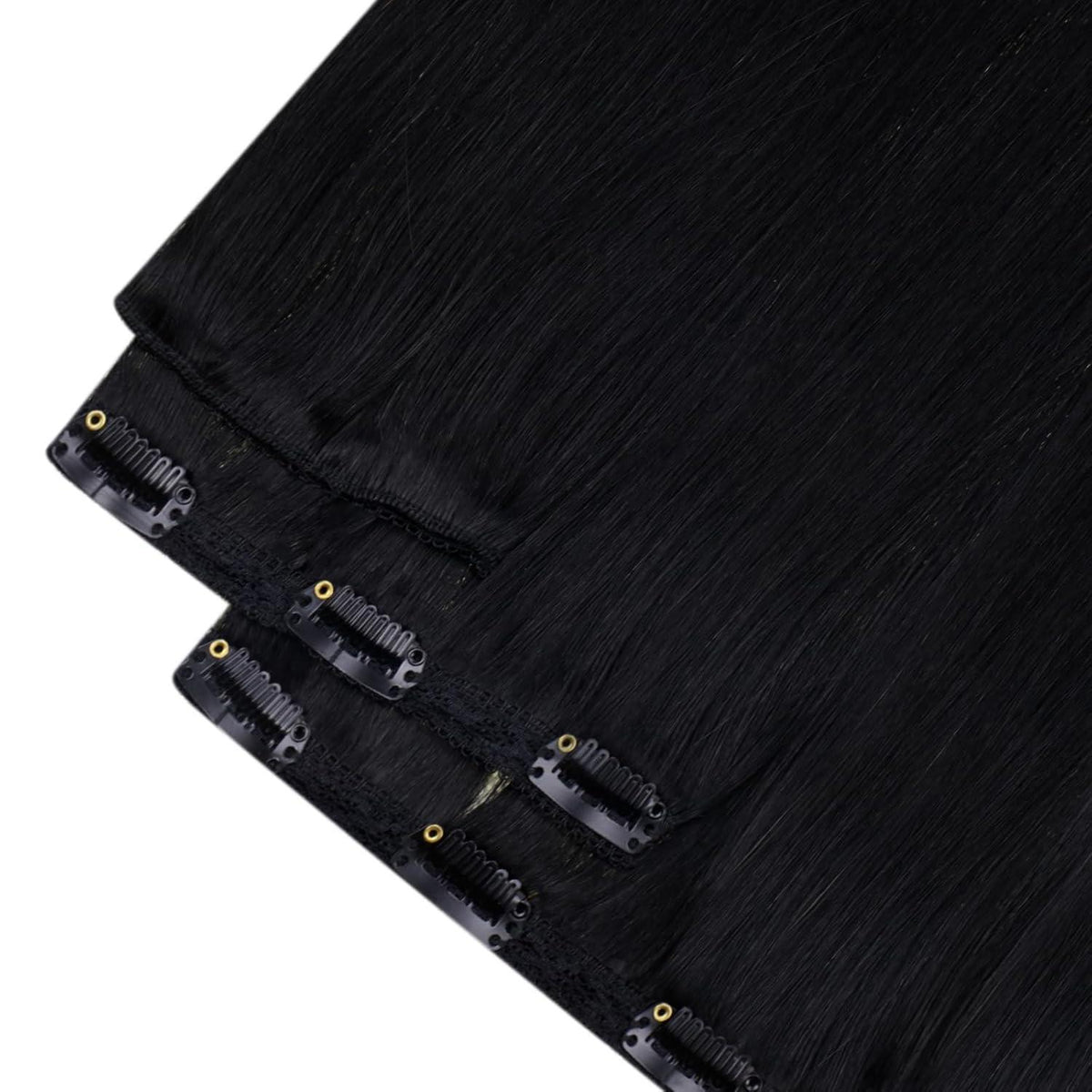 Echthaar Clip-in Extension Schwarz 50cm - 150g