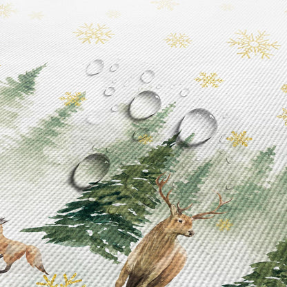 Weihnachtliche Tischdecke Winterwald | Wasserfest & Wiederverwendbar