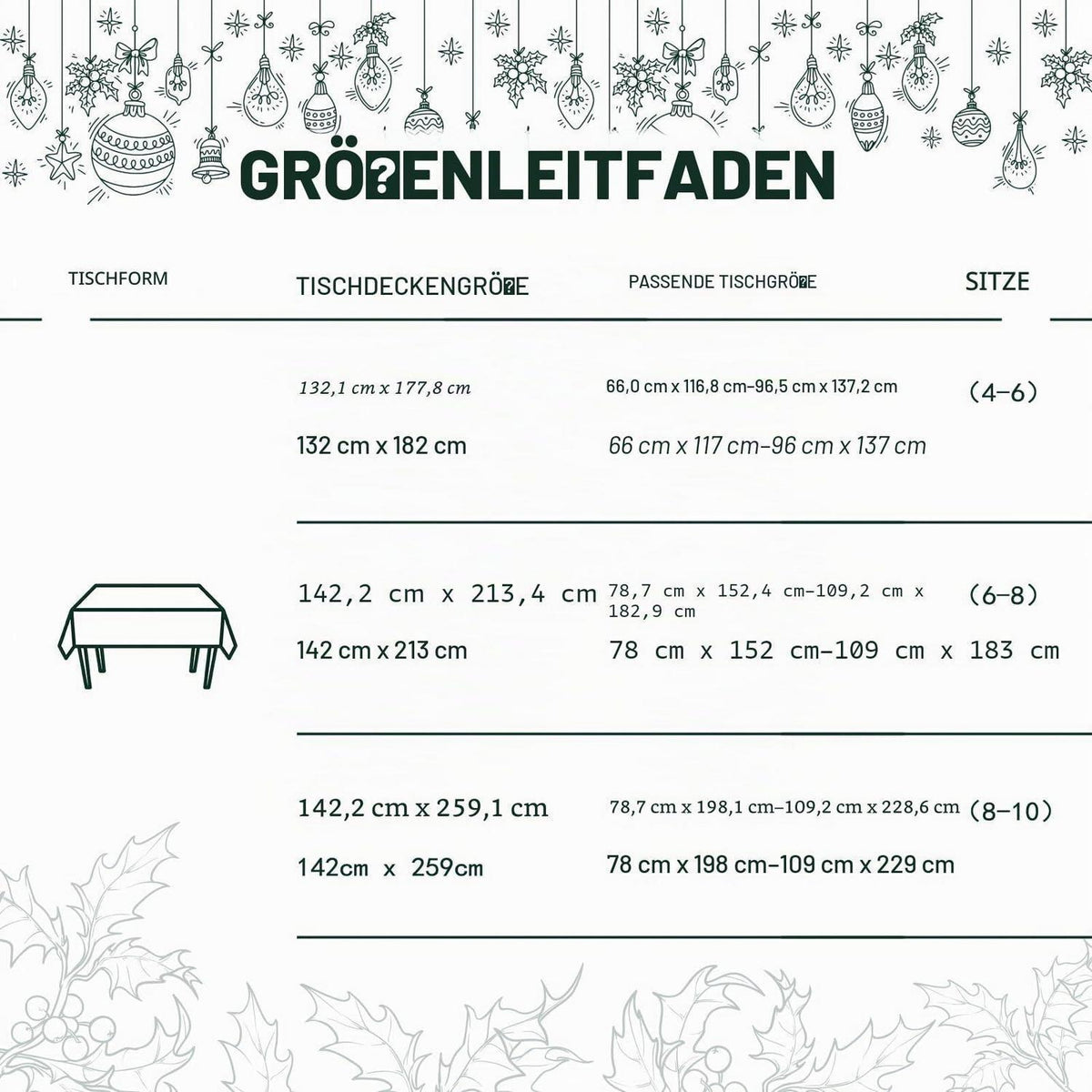 Weihnachtliche Tischdecke Winterwald | Wasserfest & Wiederverwendbar