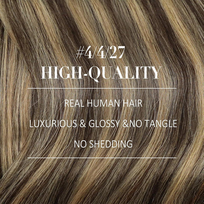 Clip-in Echthaar Extensions Ombre Braun Blond 55cm