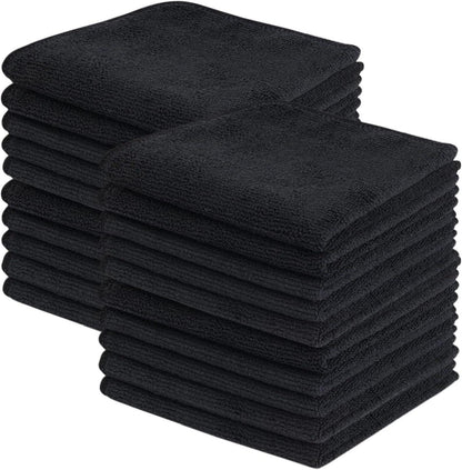 Mikrofasertücher Schwarz 20x20cm 20Stück - Putzlappen Küche fusselfrei