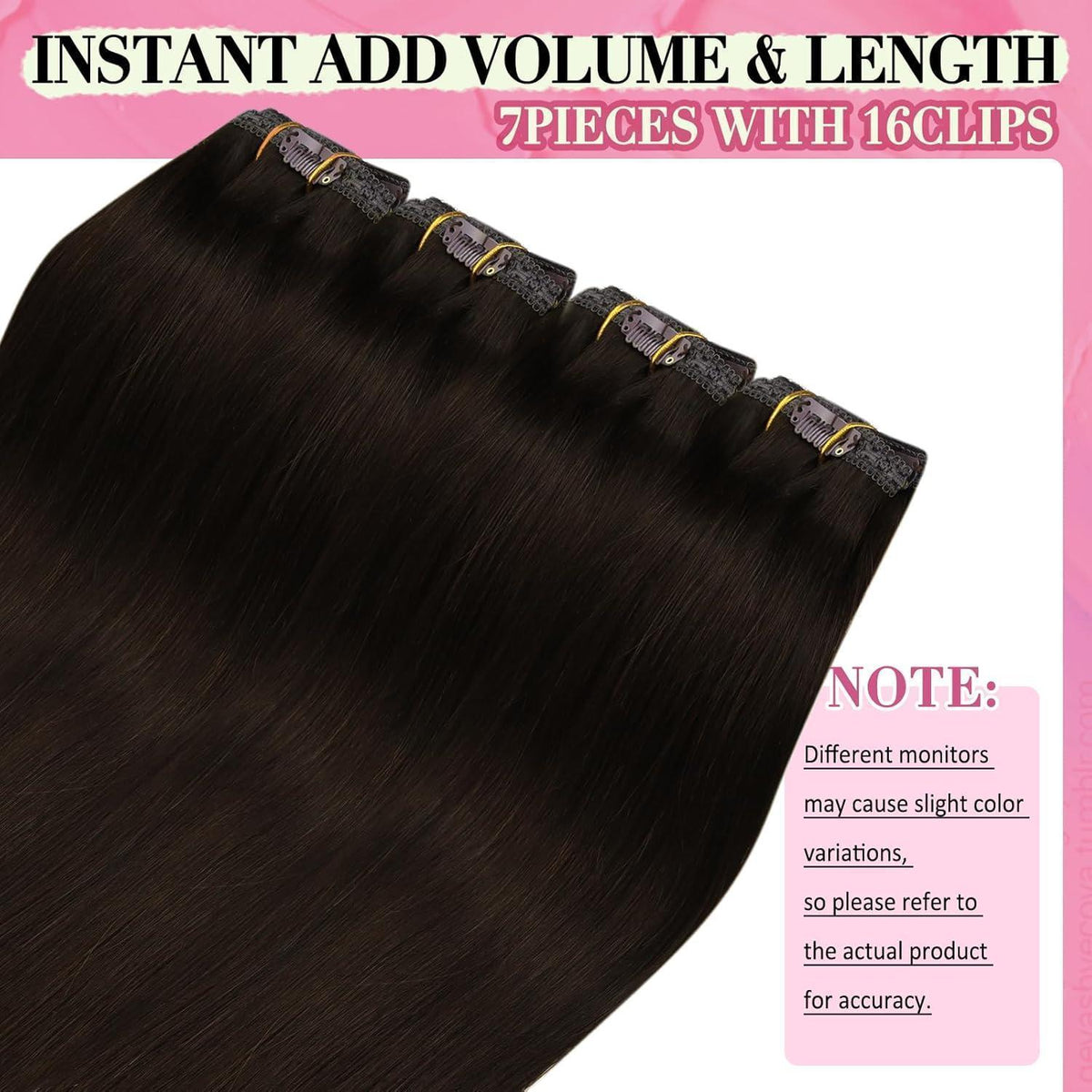 Clip-in Echthaarverlängerung Dunkelbraun 50cm – 150g