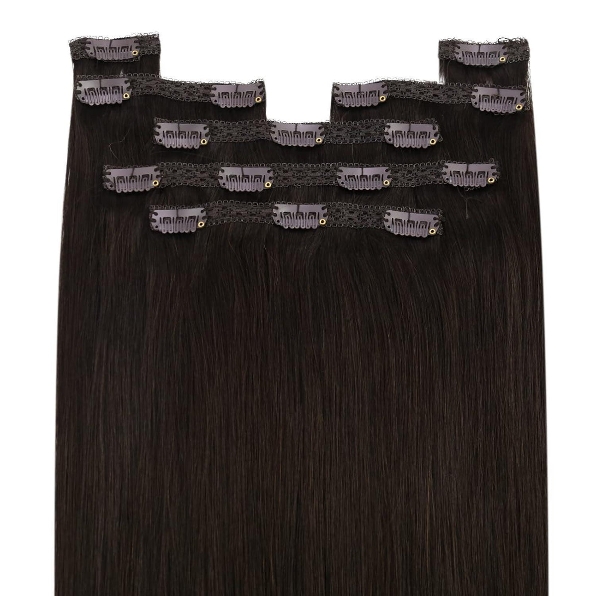 Clip-in Echthaarverlängerung Dunkelbraun 50cm – 150g