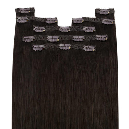 Clip-in Echthaarverlängerung Dunkelbraun 50cm – 150g
